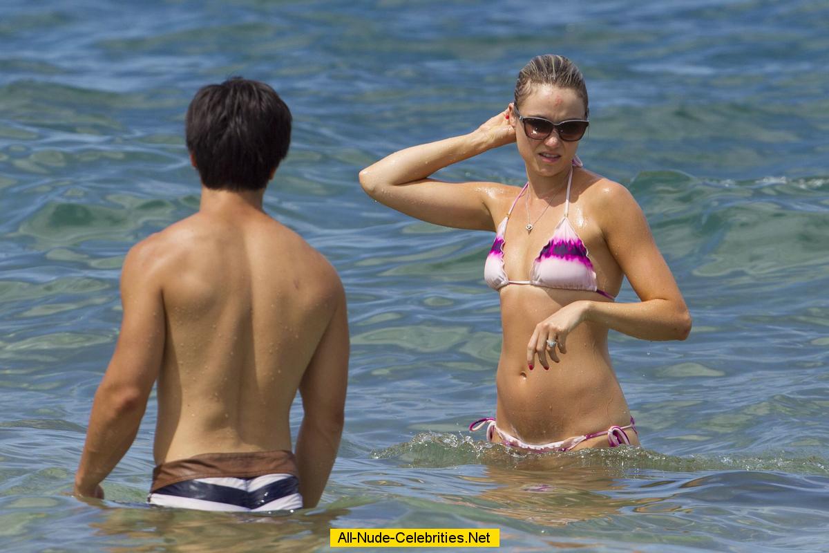 Katrina Bowden Wearing A Bikini At A Beach In Hawaii