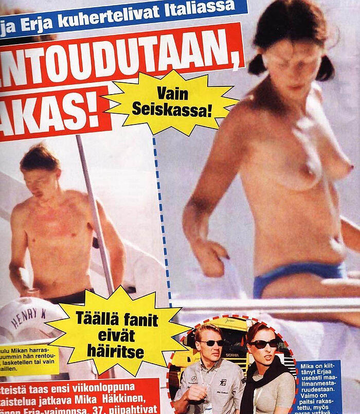 Erja Hakkinen topless paparazzi photo