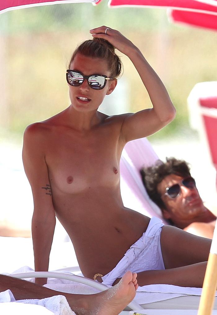 Sveva Alviti topless on a beach paparazzi photo