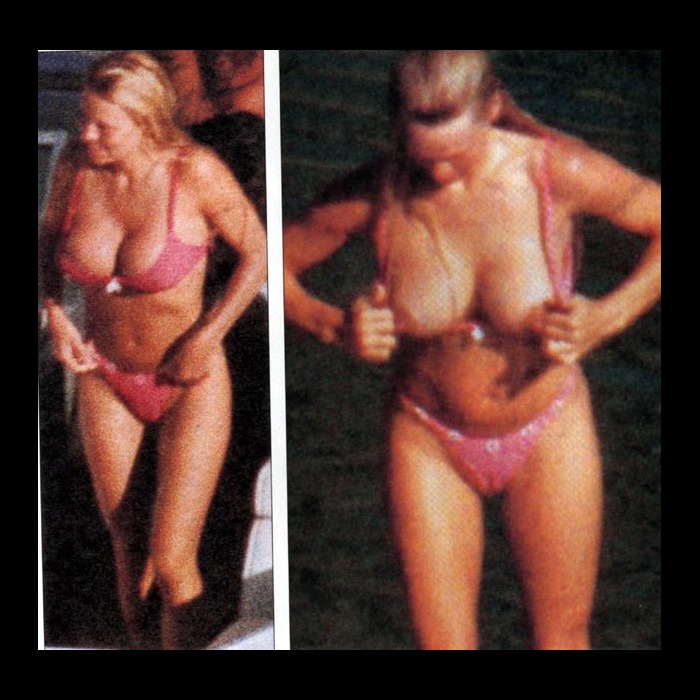 Pamela Anderson boobslip on a yacht paparazzi shots