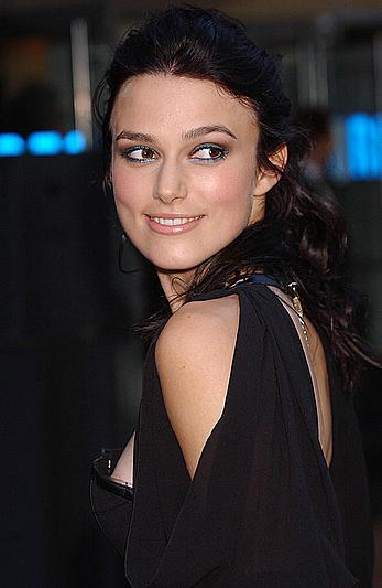 Keira Knightley nipple slip in black dress