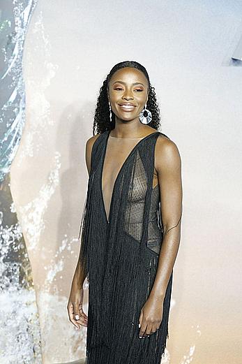 Black AJ Odudu in see through dress at the Aquaman World Premiere in London’s Leicester Square  (1)