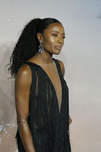 Black AJ Odudu in see through dress at the Aquaman World Premiere in London’s Leicester Square  (1)