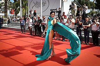 Abigail Lopez upskirt and nipple slip at Rodin Screening at Cannes Film Festival