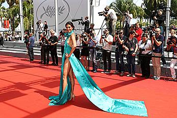 Abigail Lopez upskirt and nipple slip at Rodin Screening at Cannes Film Festival