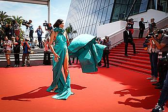 Abigail Lopez upskirt and nipple slip at Rodin Screening at Cannes Film Festival