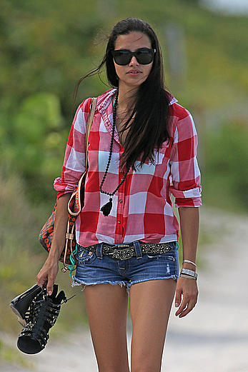 Adriana Lima in green bikiniin Miami