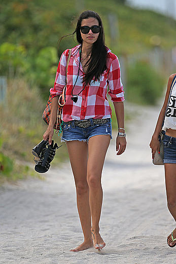 Adriana Lima in green bikiniin Miami