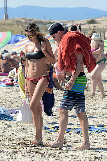 Aida Yespica enjoying day on the beach in Formentera