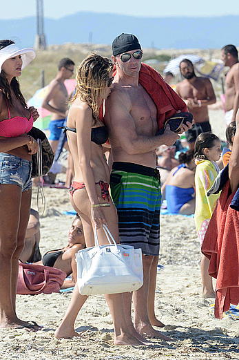 Aida Yespica enjoying day on the beach in Formentera