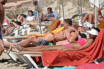 Aida Yespica enjoying day on the beach in Formentera