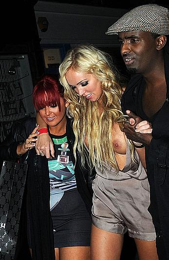 Drunk Aisleyne Horgan-Wallace wardrobe malfunction