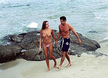 Alena Seredova topless on a beach and yacht