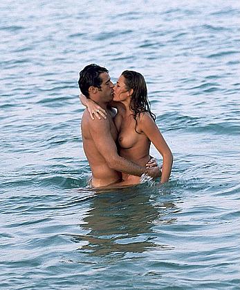 Alena Seredova topless on a beach and yacht