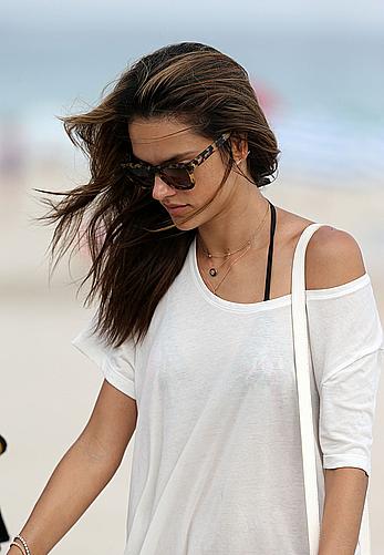 Alessandra Ambrosio enjoying the day at Miami Beach