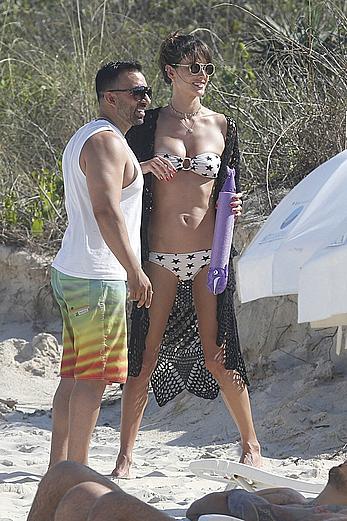 Alessandra Ambrosio in bikini on the beach in Florianopolis