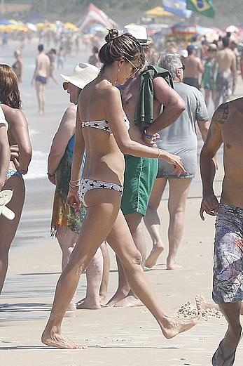 Alessandra Ambrosio in bikini on the beach in Florianopolis