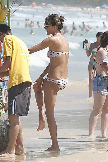 Alessandra Ambrosio in bikini on the beach in Florianopolis