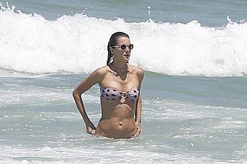 Alessandra Ambrosio in bikini on the beach in Florianopolis