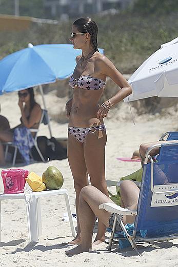 Alessandra Ambrosio in bikini on the beach in Florianopolis