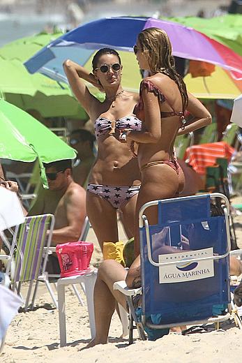 Alessandra Ambrosio in bikini on the beach in Florianopolis