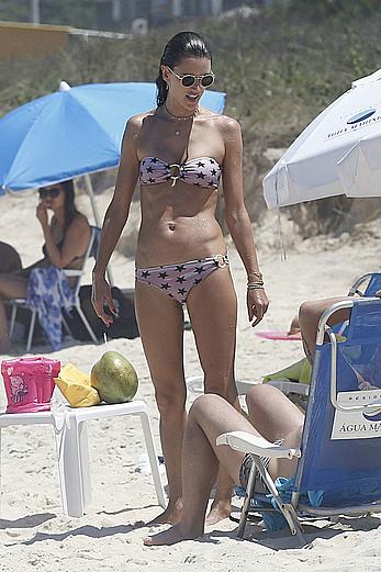 Alessandra Ambrosio in bikini on the beach in Florianopolis