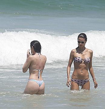 Alessandra Ambrosio in bikini on the beach in Florianopolis