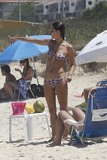 Alessandra Ambrosio in bikini on the beach in Florianopolis