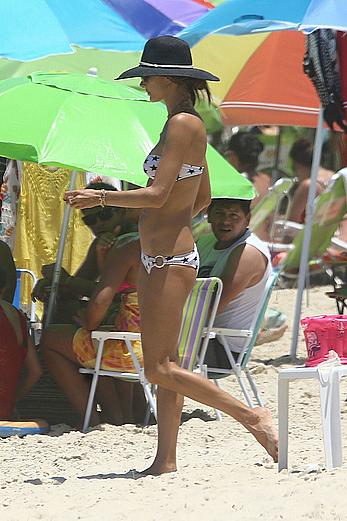 Alessandra Ambrosio in bikini on the beach in Florianopolis