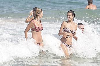 Alessandra Ambrosio in bikini on the beach in Florianopolis