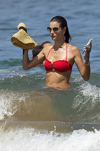 Alessandra Ambrosio in red bikini in Hawaii