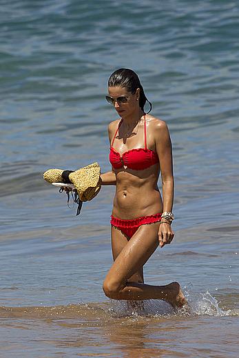 Alessandra Ambrosio in red bikini in Hawaii