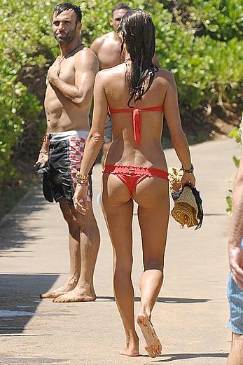 Alessandra Ambrosio in red bikini in Hawaii