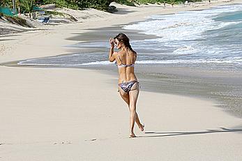 Alessandra Ambrosio wearing a bikini in St Barts