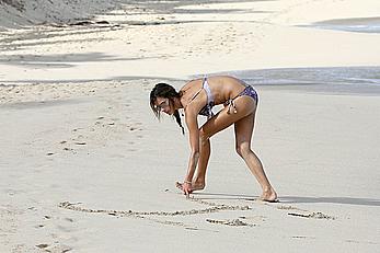 Alessandra Ambrosio wearing a bikini in St Barts