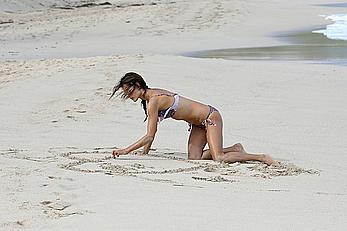 Alessandra Ambrosio wearing a bikini in St Barts