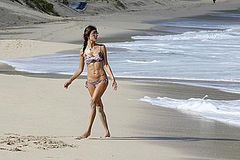 Alessandra Ambrosio wearing a bikini in St Barts