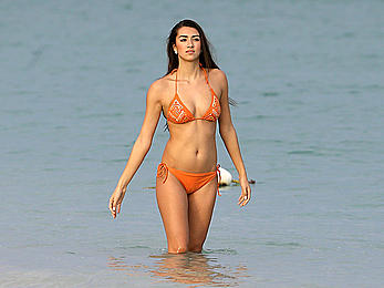 Alexis Rupp in orange bikini Candids