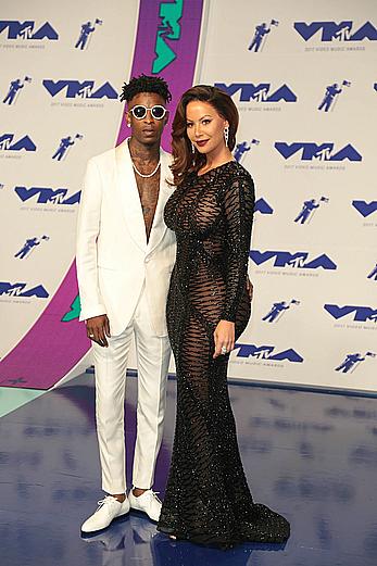 Amber Rose in see through dress at 2017 MTV Video Music Awards