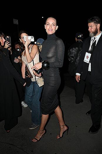 Amber Valetta see through to tits at the Alaia fashion show during NYFW