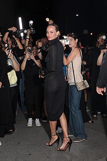 Amber Valetta see through to tits at the Alaia fashion show during NYFW