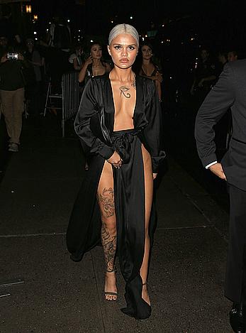 Amina Blue sexy legs at New York Fashion Week