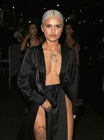 Amina Blue sexy legs at New York Fashion Week