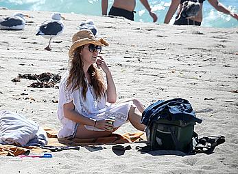 Amy Adams at the beach in Malibu