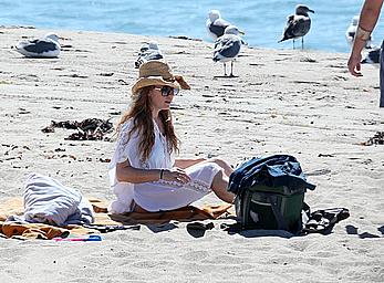 Amy Adams at the beach in Malibu