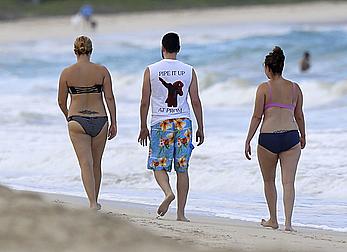 Amy Schumer in a bikini at a beach in Hawaii