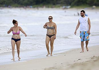 Amy Schumer in a bikini at a beach in Hawaii