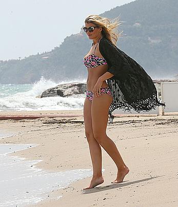 Amy Willerton in bikini at the beach in France