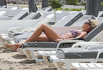 Amy Willerton in bikini at the beach in France