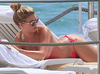 Amy Willerton sunbathing topless in Cannes